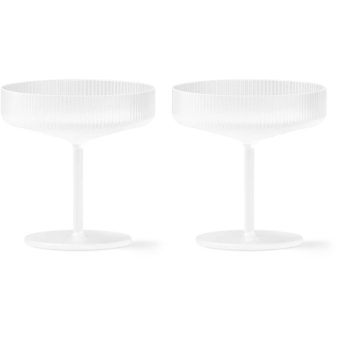 Ferm Living Ripple Champagne Glas Set Van 2 Frosted