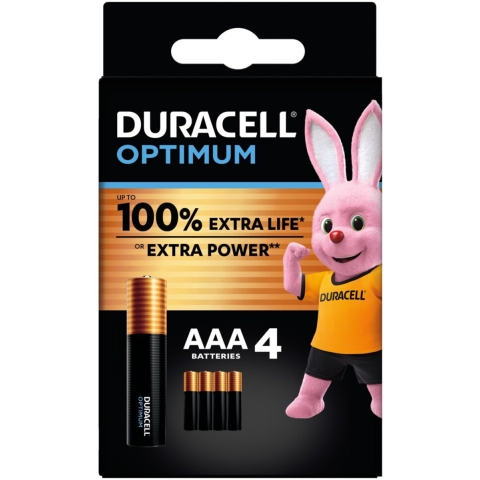 4x Duracell Alkaline Batterijen Optimum AAA 4 stuks