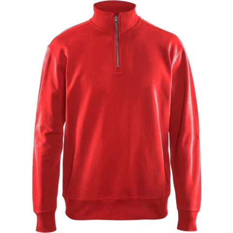 Blåkläder Sweatshirt met halve rits 33691158 | Rood | Maat L - 7330509466209