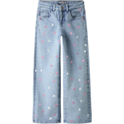 Name It Jeans - NkfRose - Light Blue Gebleekt Denim/Hearts - Name It - 10 jaar (140) - Jeans