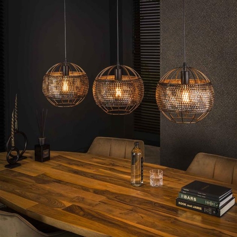 Hoyz hanglamp 3l Ø30 armor open bruin