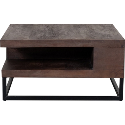 Label51 Salontafel cube espresso mangohout 80x80x40 cm
