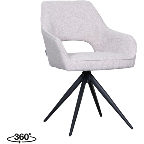 Label51 Eetkamerstoel finley naturel boucle set van 2