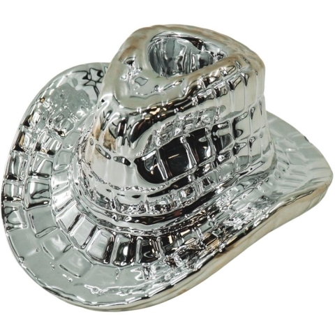 House Vitamin Candle holder cowboy hat- silver 13,5x11x7 cm