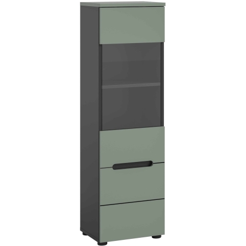 Furnilux Canu vitrinekast staand-hangend smoke nb basaltgrijs nb abs. smoke