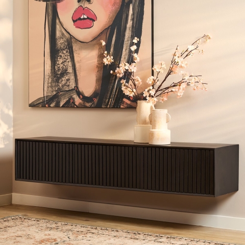 Starfurn zwevend tv meubel madison black 160 cm