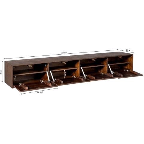 Starfurn zwevend tv meubel vision brown 200 cm