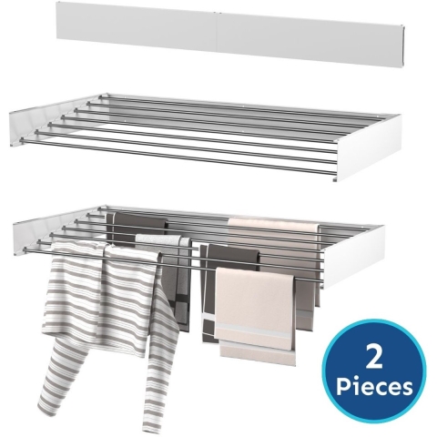 Wasophoogte ® wanddroogrek walldry 120 cm wit 2 stuks