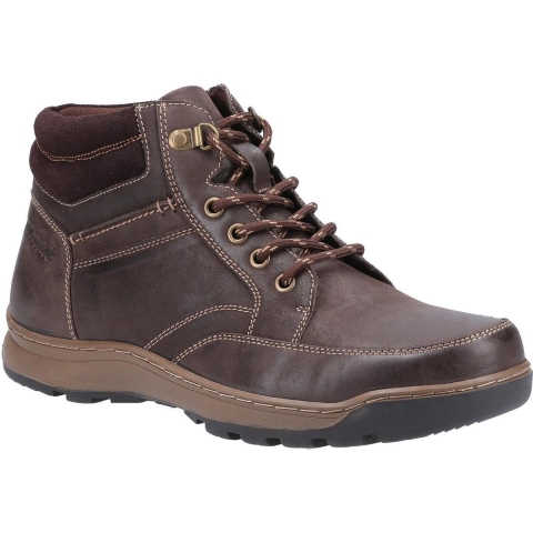 Hush Puppies Heren Grover Leren Laarzen (Bruin)