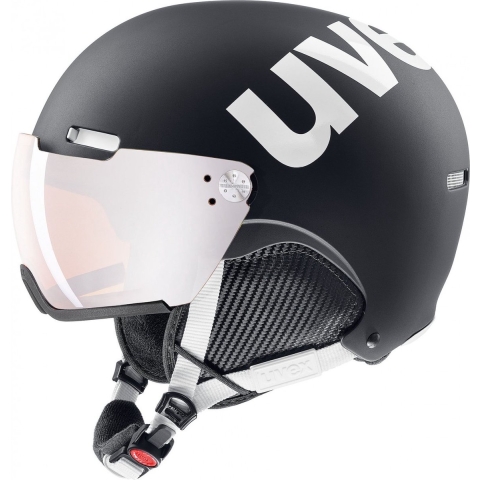 Uvex HLMT 500 Visor skihelm met vizier zwart/wit, 59-62 cm