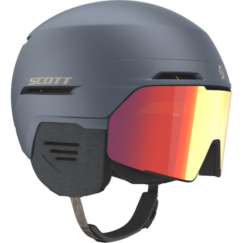 Scott Blend Plus LS skihelm met geïntegreerde skibril blauw, L (59-61 cm)