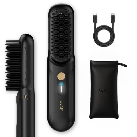 MAE Touch Up draadloze stijl-&krulborstel zwart