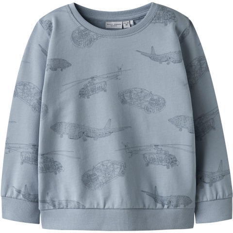 Name It Sweatshirt - Noos - NmmVaron - Dusty Blue m. Print - Name It - 3 jaar (98) - Sweatshirt