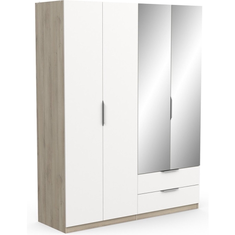 CaliCosy Kast met 4 deuren, 2 laden en 2 spiegels ghost l157,3 cm