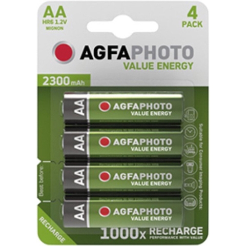 AgfaPhoto HR06 Oplaadbare AA batterij (penlite) NiMH 2300 mAh 1.2 V 4 stuk(s)