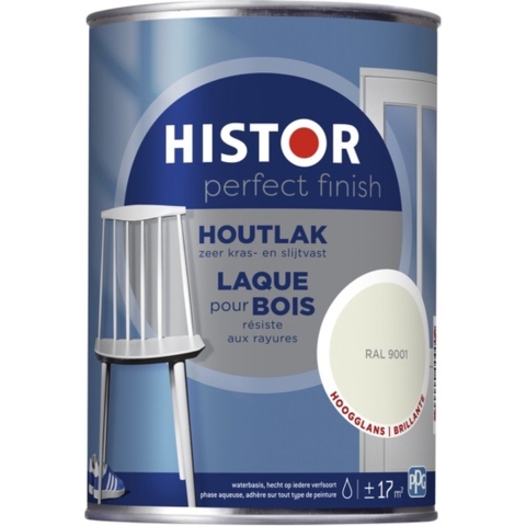 Histor Perfect Finish Houtlak Hoogglans Ral 9001 1,25 liter