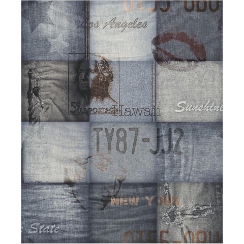 Dutch Wallcoverings Exposed Warehouse Vliesbehang Amerika/Jeans EW2202