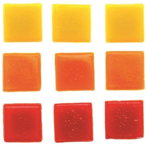Glorex mozaiek steentjes/tegeltjes - starters pakket - vierkant - 60x stuks - multi - 2 x 2 cm -