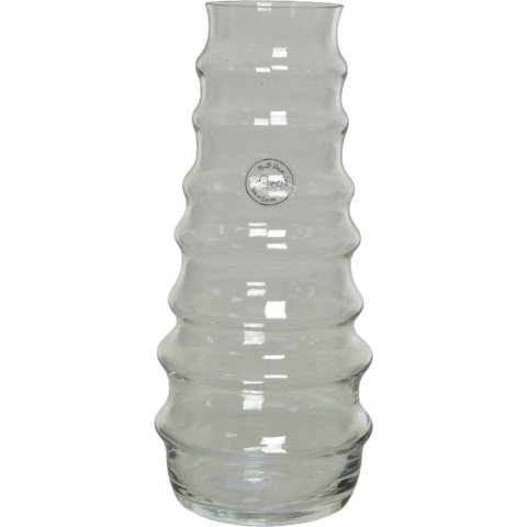 Handgemaakte moderne bloemenvaas van glas 13 x 30 cm -