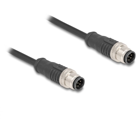 Delock 80806 M12 Netwerkkabel, patchkabel CAT 5e S/FTP 1.00 m Zwart 1 stuk(s)
