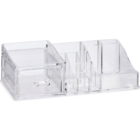 Make-up organizer/opberger 13-vaks met lade 30 x 15 cm van kunststof -