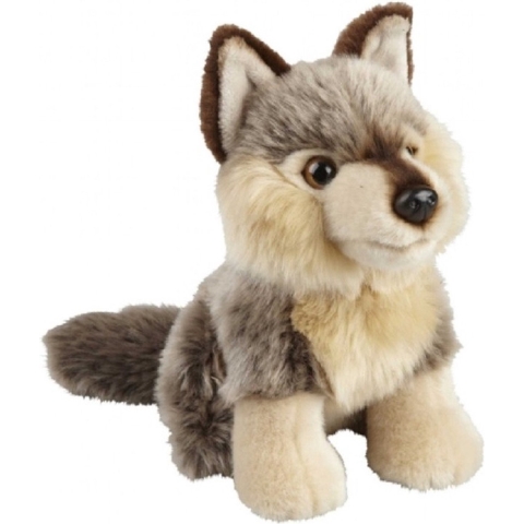 Pluche wolf/wolven knuffel - grijs - 18 cm - speelgoed -