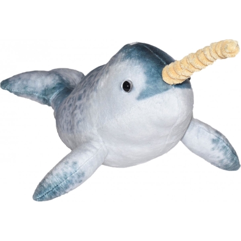 Wild Republic pluche knuffel - Narwal walvis - 35 cm - Speelgoed knuffelbeesten - knuffels -