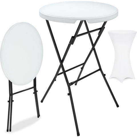 Statafel Wit Ø72cm + Statafelhoes Wit Ø70cm