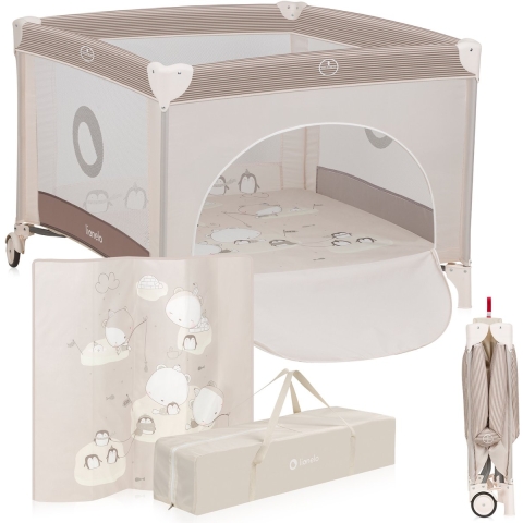 Lionelo Bonnie - Kinderbox - Zijwanden van gaas - Beige