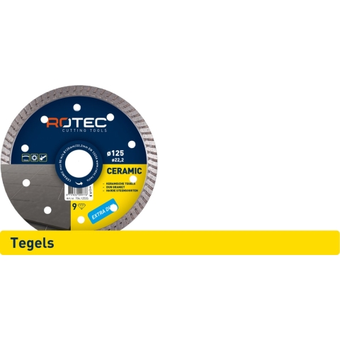 Rotec Diamantzaagblad 'Ceramic 9' | Ø125x1,3xØ22,2 - 704.1253S