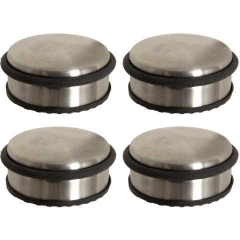 5Five Ronde deurstopper - 4x - 10 x 4,5 cm - van metaal - Deurstop gewicht - 930 gr -
