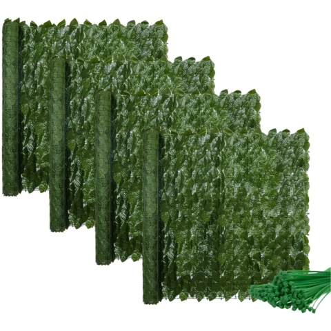 Gardlov kunsthaag voor balkon - groen - L300 x H50 cm - 24x panelen - kunststof -