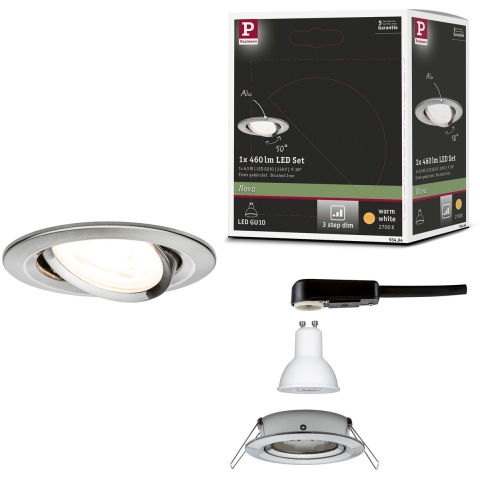 Paulmann 93464 Nova Inbouwlamp LED GU10 6.5 W IJzer (geborsteld)