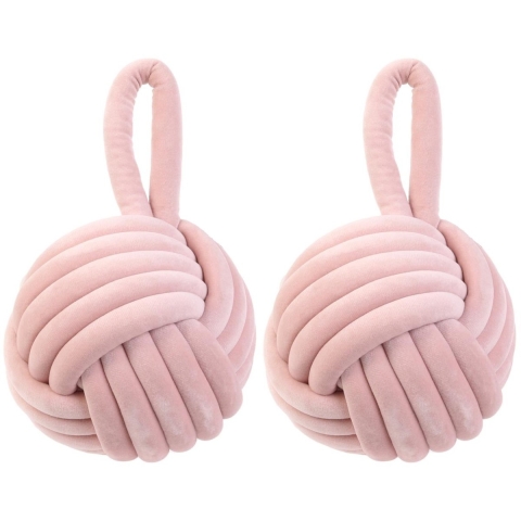 Home deco factory deurstop knoop - 2x - roze - 1,15 kg - deurstopper -