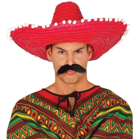 2x stuks rode sombrero/Mexicaanse hoed 50 cm voor volwassenen -