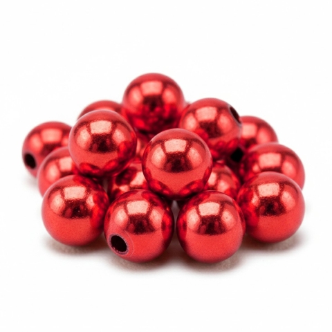 Glans deco kralen - Acryl - Sieraden maken - rood - 360x stuks - Dia 10 mm - reigkralen -