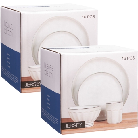 Servies set - 32-delig - wit - aardewerk dinerservies - tafelservies - 8 personen -
