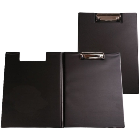 Documenten Clipboard met omslag - 5x - A4 formaat - Zwart - pvc - Klembord - Kantoor -