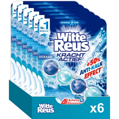 6x Witte Reus Toiletblok Kracht Actief Oceaan