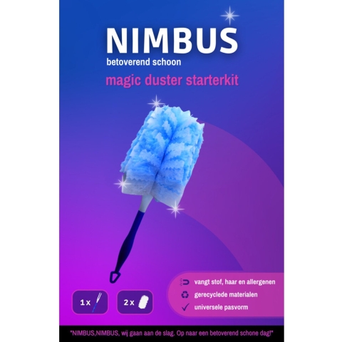 10x NIMBUS Magic Duster Handvat + 2 Navullingen 1 set