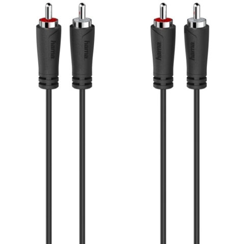 Hama 00205093 Cinch Audio Aansluitkabel [2x Cinch-stekker - 2x Cinch-stekker] 5 m Zwart