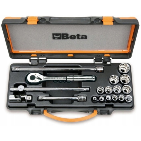 Beta Doppendoos met 13 twaalfkant dopsleutels en 5 toebehoren 910AS/MBM-C18 - 009100926
