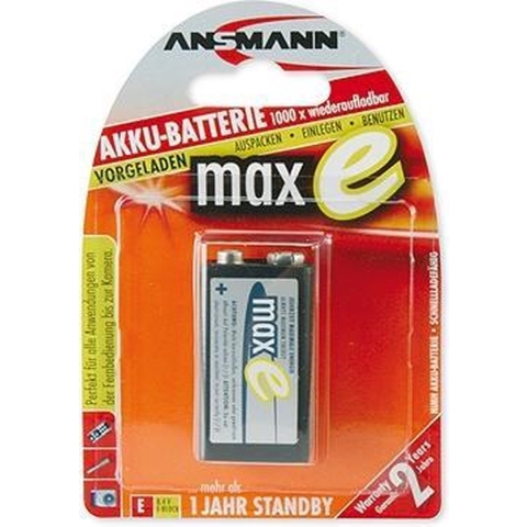 Ansmann maxE 6LR61 Oplaadbare 9V batterij (blok) NiMH 8.4 V 200 mAh 1 stuk(s)
