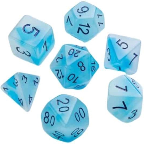 Polydice RPG Dice Set Icy Crumbs (Glow in the Dark)– Gamegenic