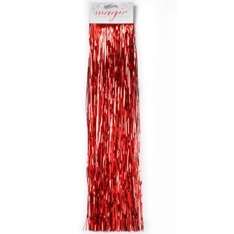 Set van 8x stuks rood lametta engelenhaar 50 cm kerstboomversiering -