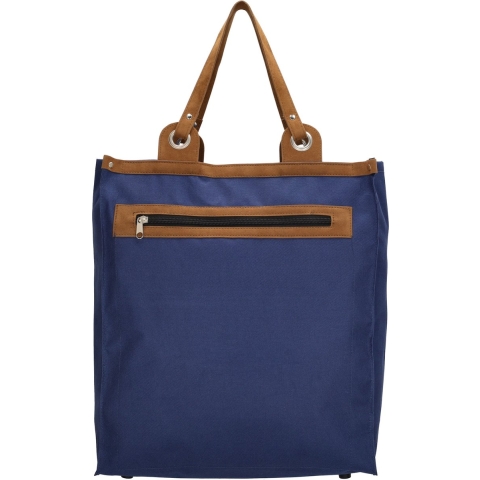 Boodschappentas lederen hengsel blauw