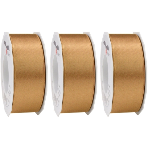 Cadeaulint Satijn - 3x - 4 cm x 25 meter - brons - cadeaus inpakken - sierlint -