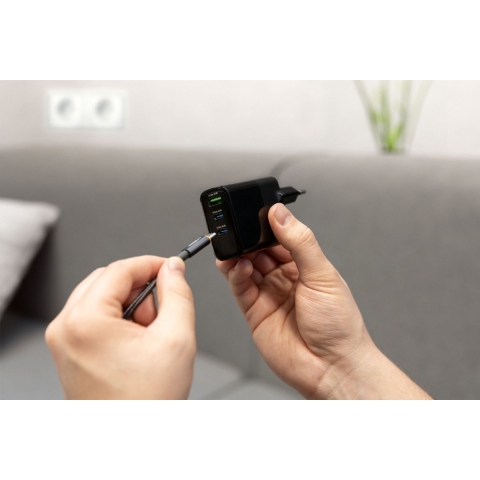 Ansmann HC365PD 65W USB-oplader 65 W 1x USB-A, 2x USB-C USB PD Zwart Binnen