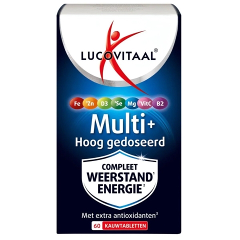 Gratis Verzending: Lucovitaal Multi+ Weerstand Hoog Gedoseerd 60 kauwtabletten