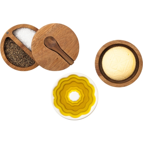 STYLE DE VIE - Cadeau - Set voor olie, boter en zout 3-dlg